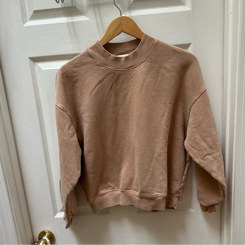 Frame Denim Classic Crew Sweatshirt Orange Light Brown cropped XS